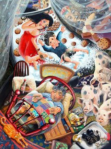 Evans the Death ve Bay Waldo kendi hayallerini kuruyor, 2005 (panelde akrilik) by Tony Todd